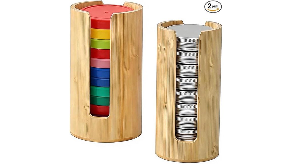 bamboo jar lid organizer