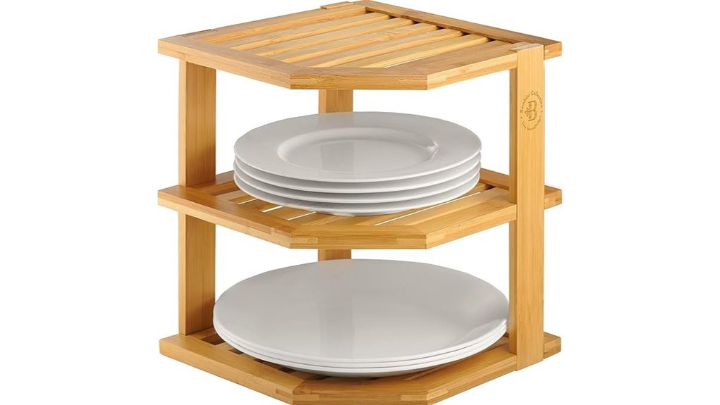 bamboo kitchen corner organizer