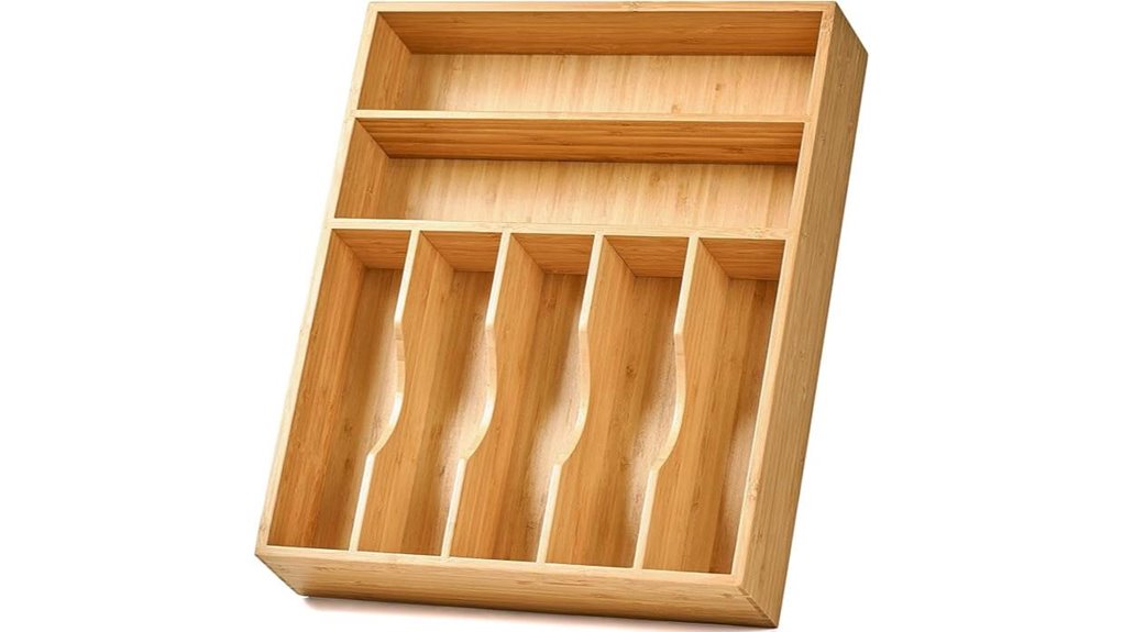 bamboo kitchen drawer organizer