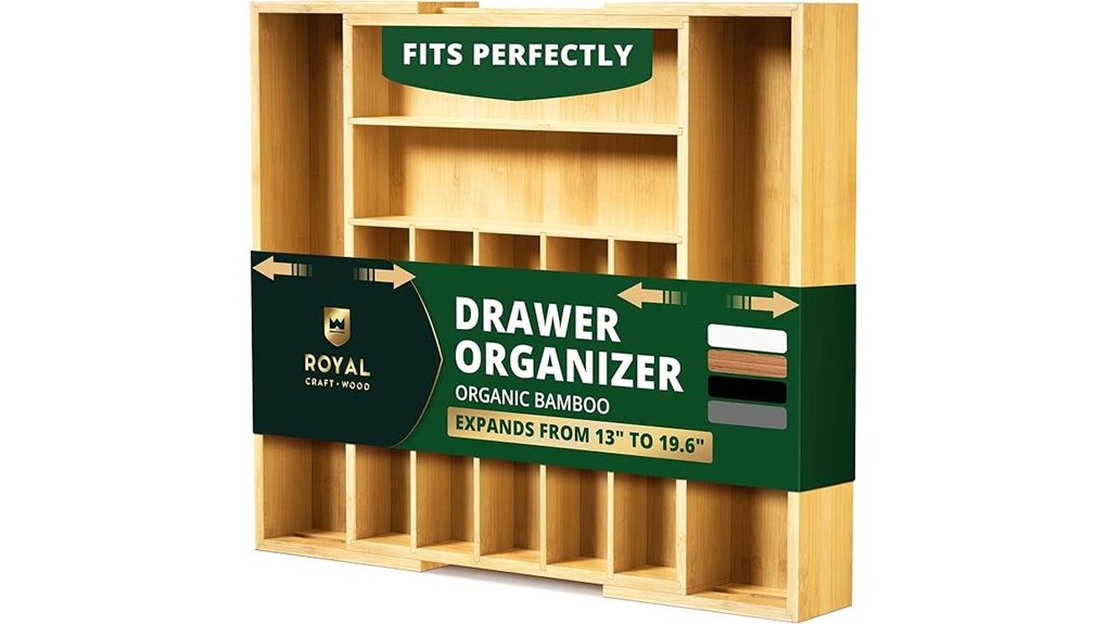 bamboo kitchen drawer organizer