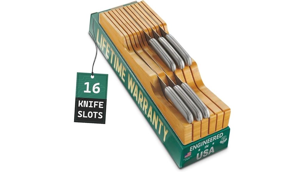 bamboo knife block organizer