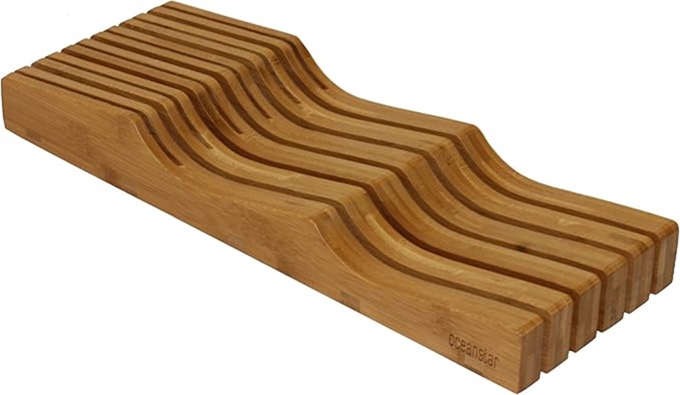bamboo knife organizer drawer