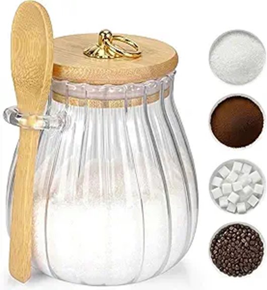 bamboo lid sugar jar