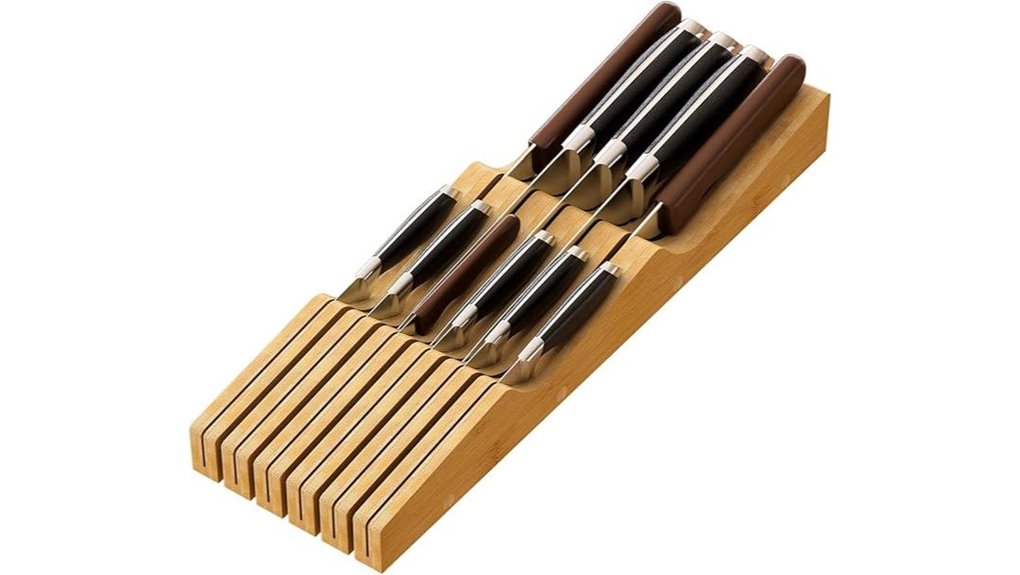 bamboo organizer for knives