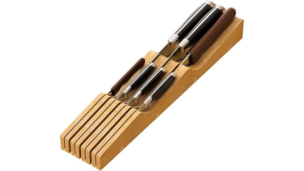 bamboo organizer for knives