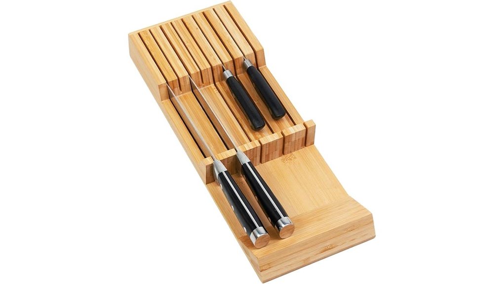 bamboo organizer for knives