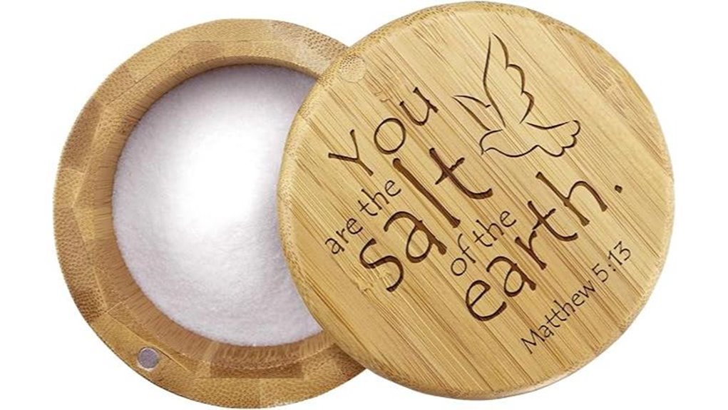 bamboo salt cellar engraved