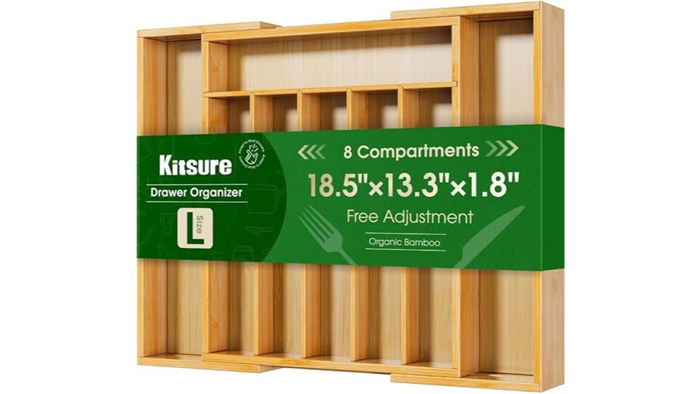 bamboo silverware organizer large