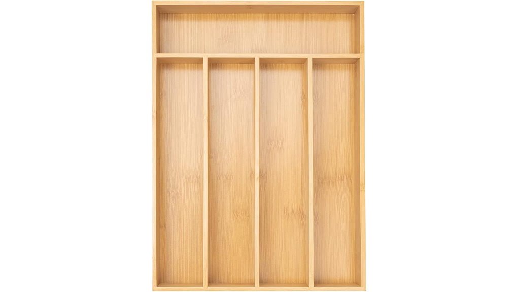 bamboo silverware organizer tray