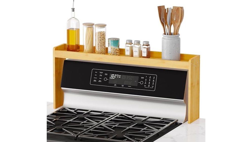 bamboo spice holder shelf