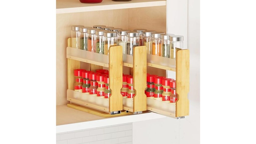bamboo spice rack organizer