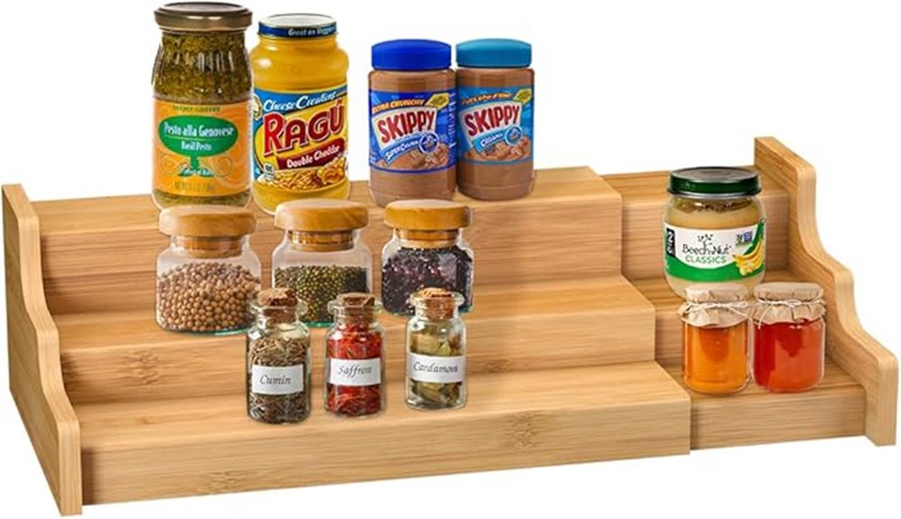 bamboo spice rack organizer