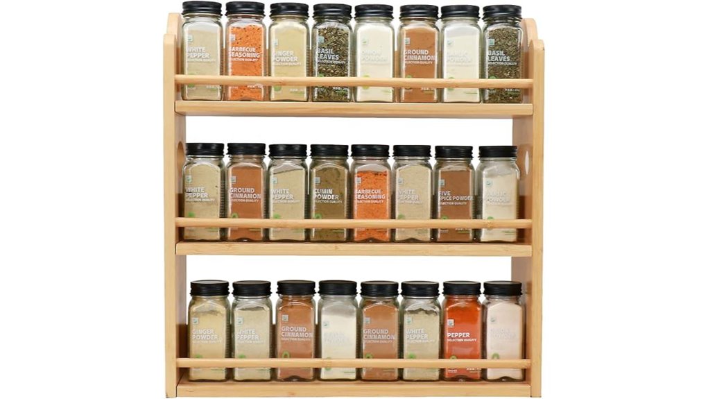 bamboo spice rack organizer