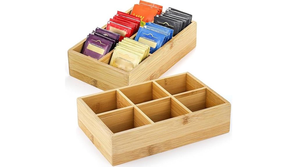 bamboo tea bag organizer