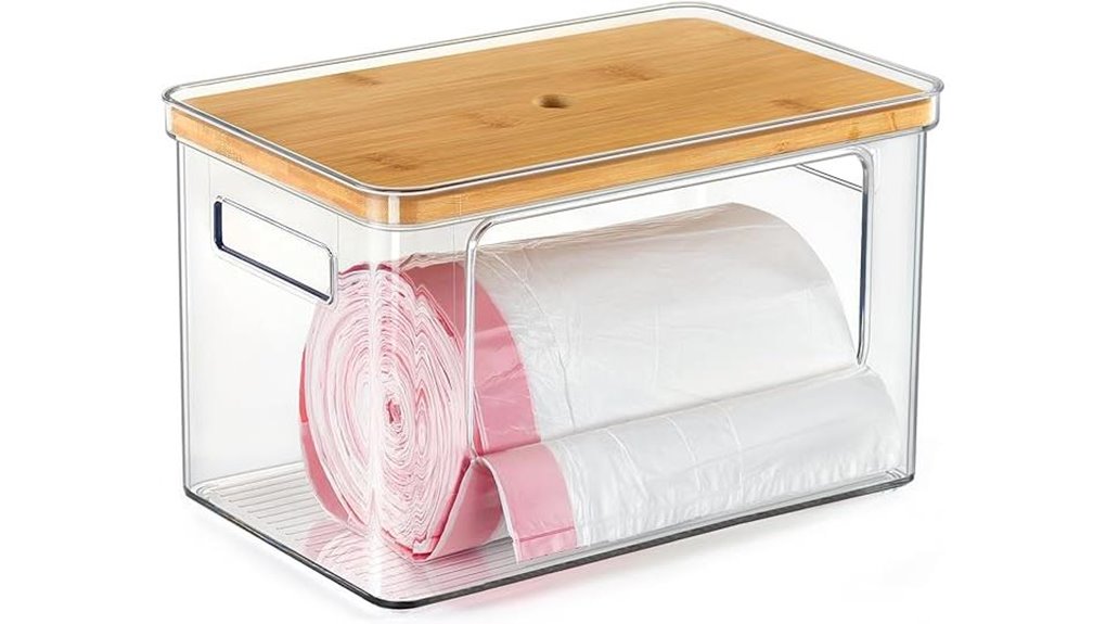 bamboo top storage organizer solution