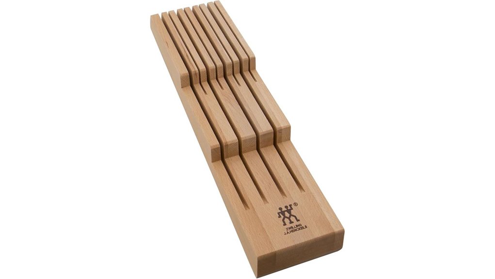 beechwood knife organizer slots