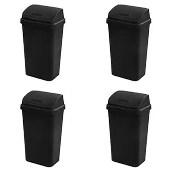 black 13 gallon wastebasket