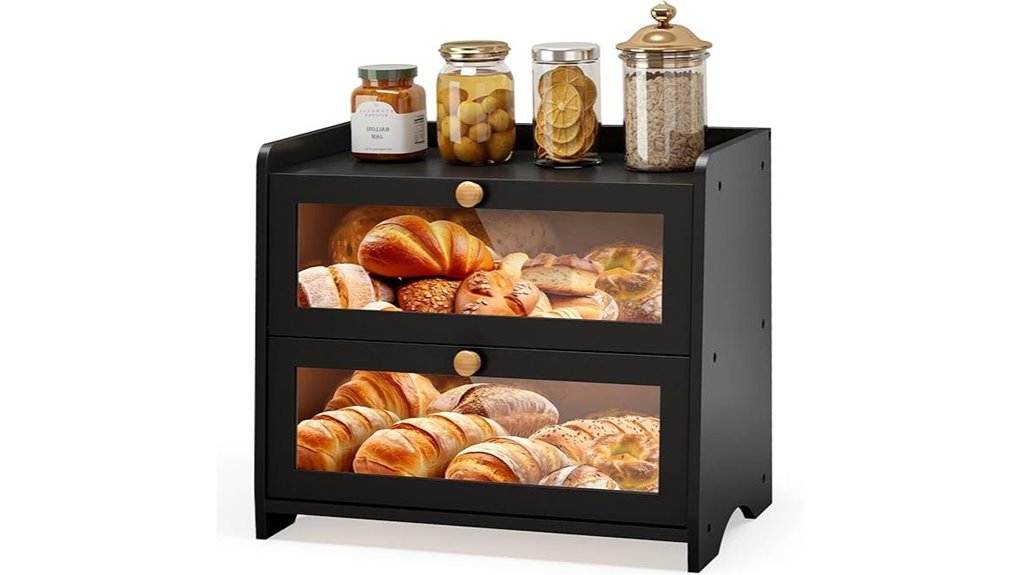 black acrylic bread box