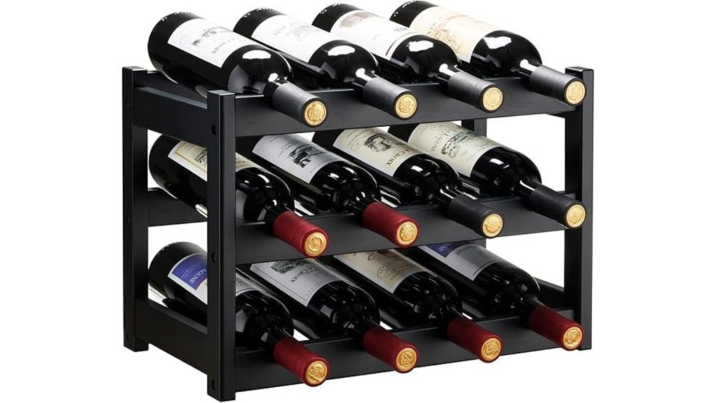 black bamboo wine rack