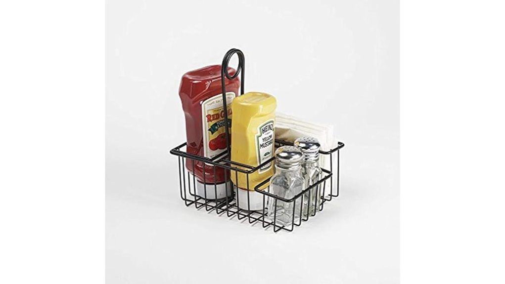 black condiment caddy 4 compartment