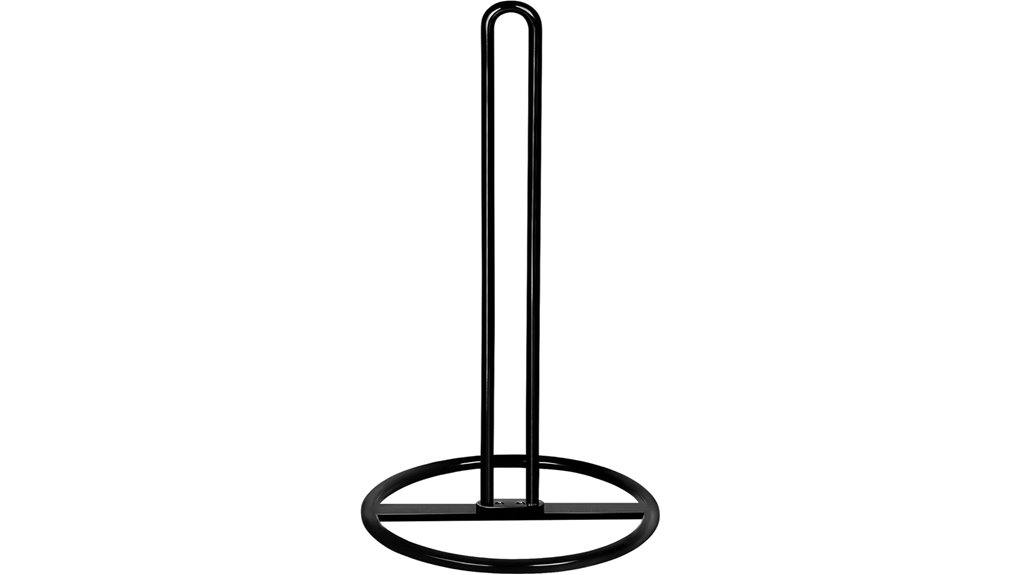 black countertop towel holder