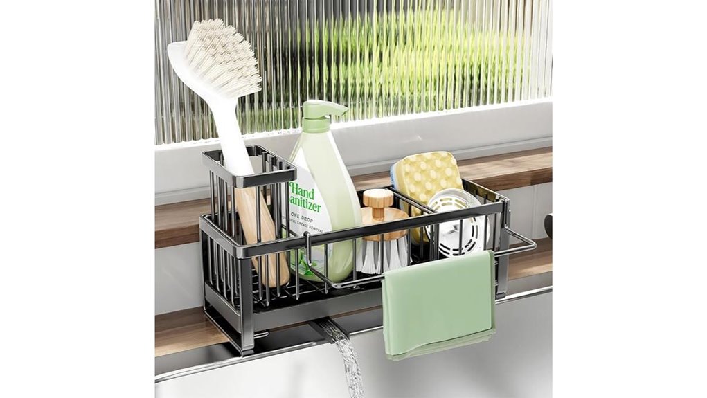 black kitchen sink holder