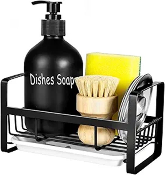 black kitchen sink holder