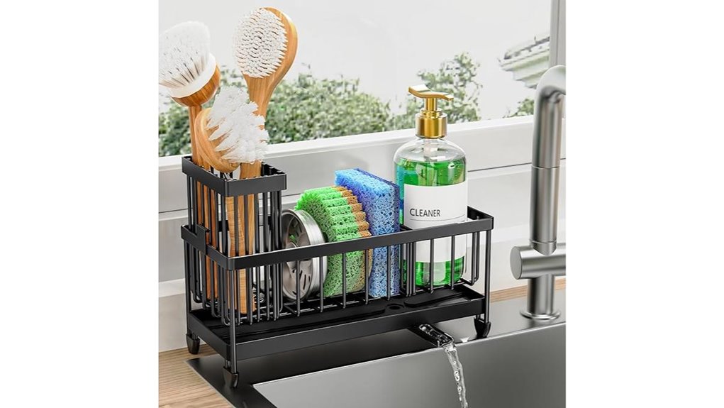 black kitchen sink holder