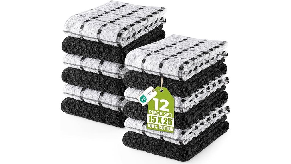 black kitchen towels set