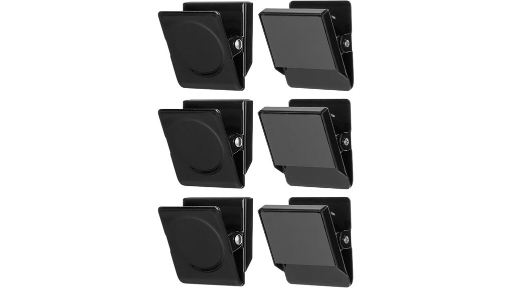 black magnetic metal clips