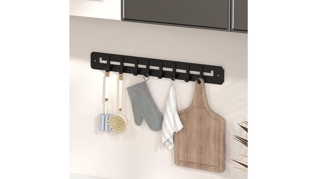 black metal hook rack