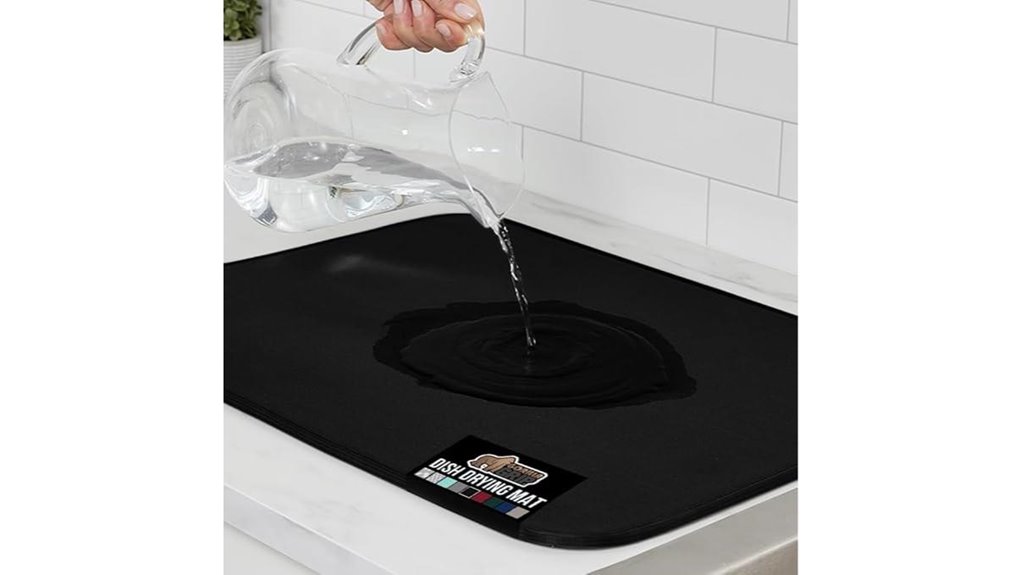 black microfiber dish mat