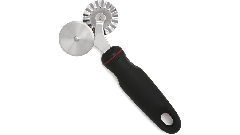 black pastry ravioli wheel