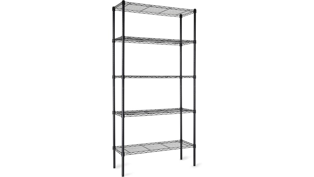 black steel wire rack