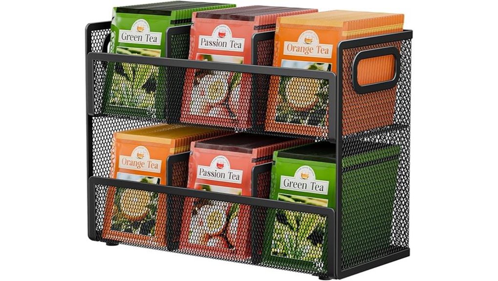 black tea bag organizer