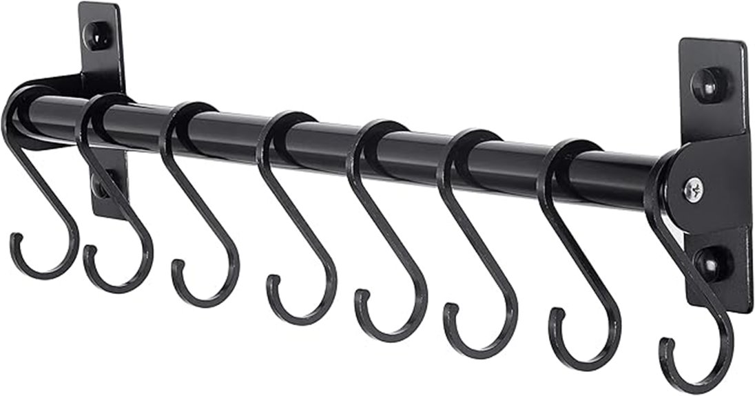 black utensil holder hooks