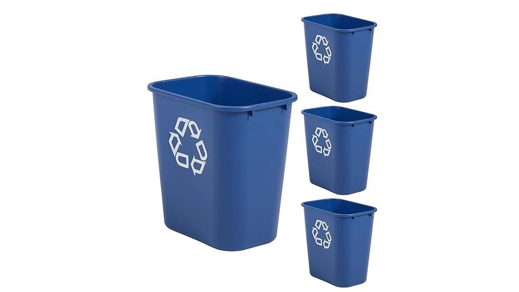 blue plastic recycling bins