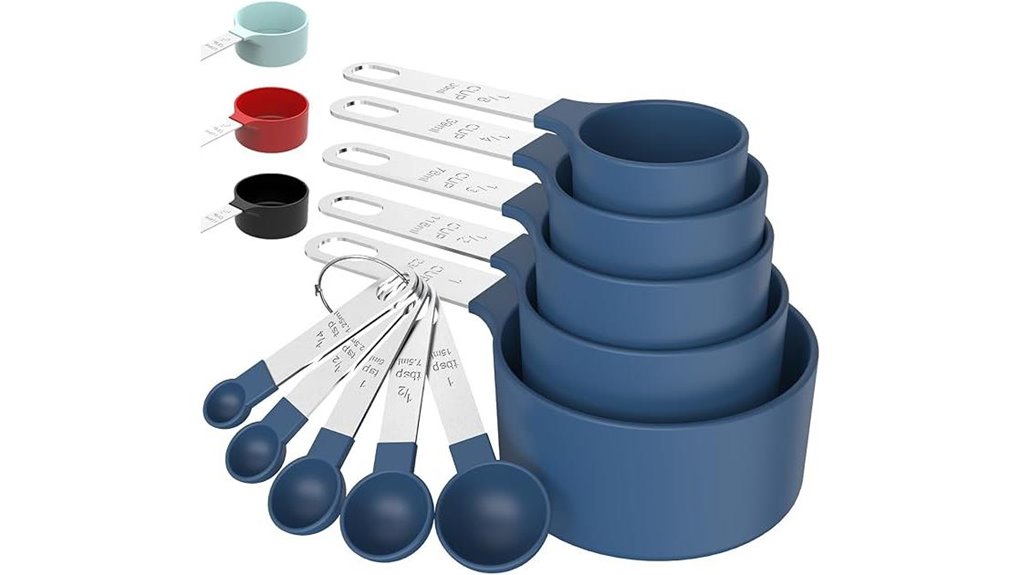 blue stackable measuring set