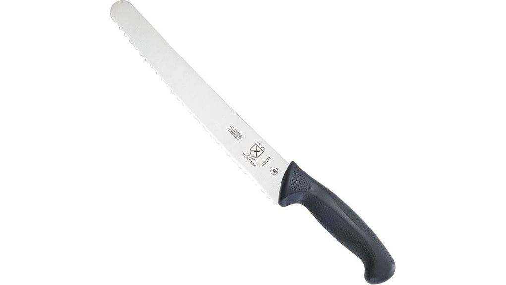 bread knife with black handle
