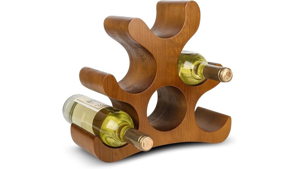 brown wooden wine rack