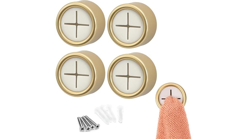 brushed gold towel hooks