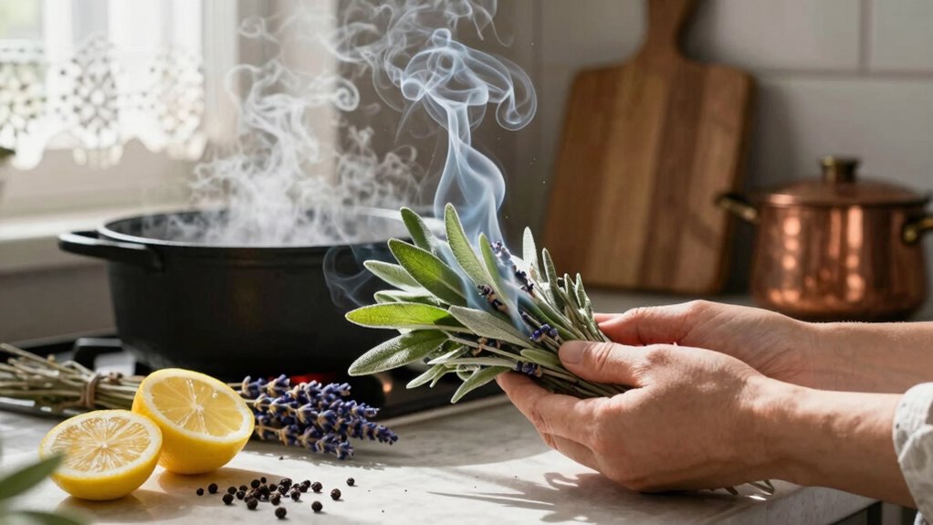 burn herbs for odor