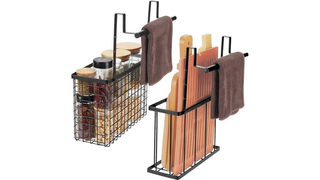 cabinet door towel organizer