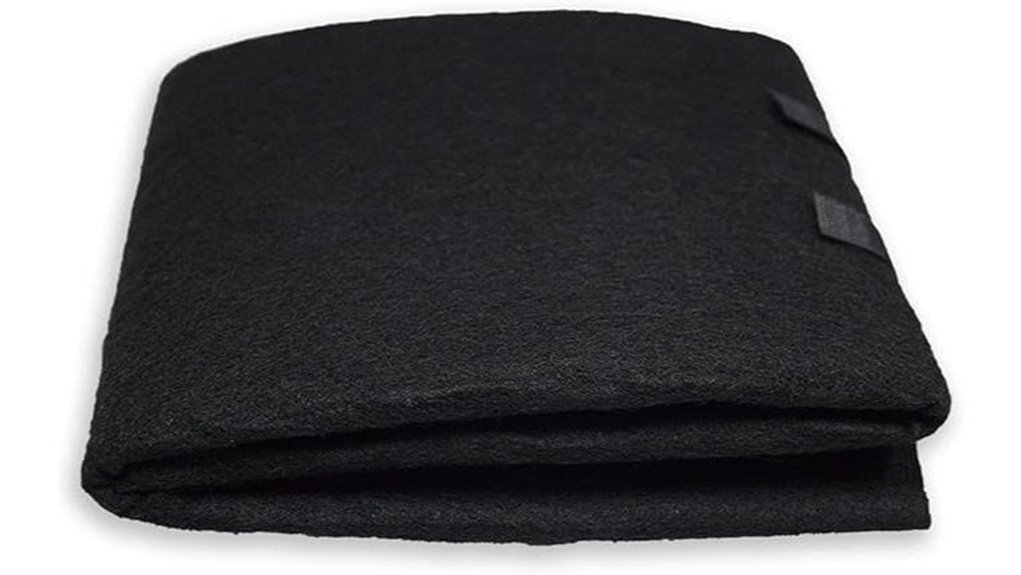 carbon filter pad size