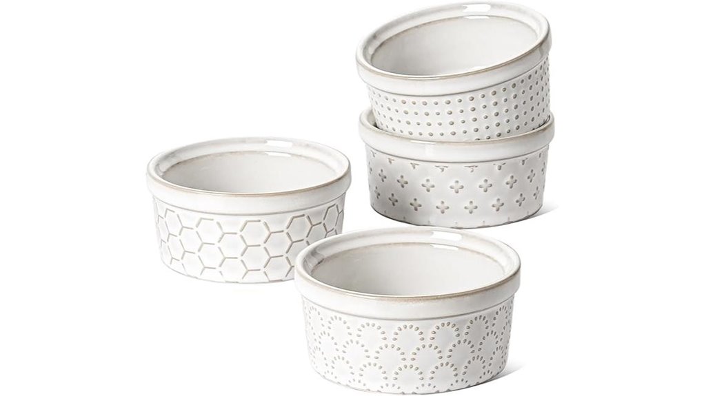 ceramic ramekins set four