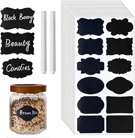 chalkboard labels with markers