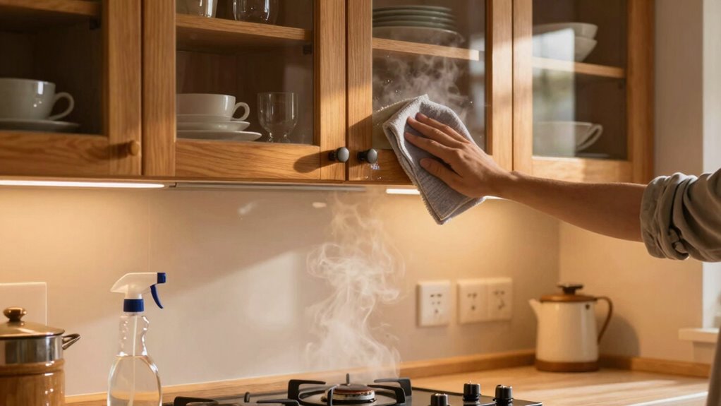 clean cooktop cabinet interiors