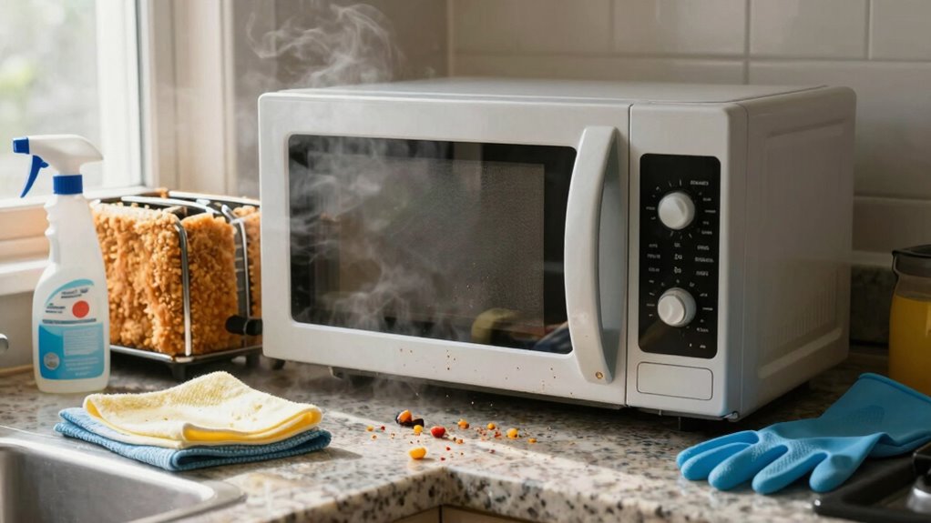 clean microwave and toaster