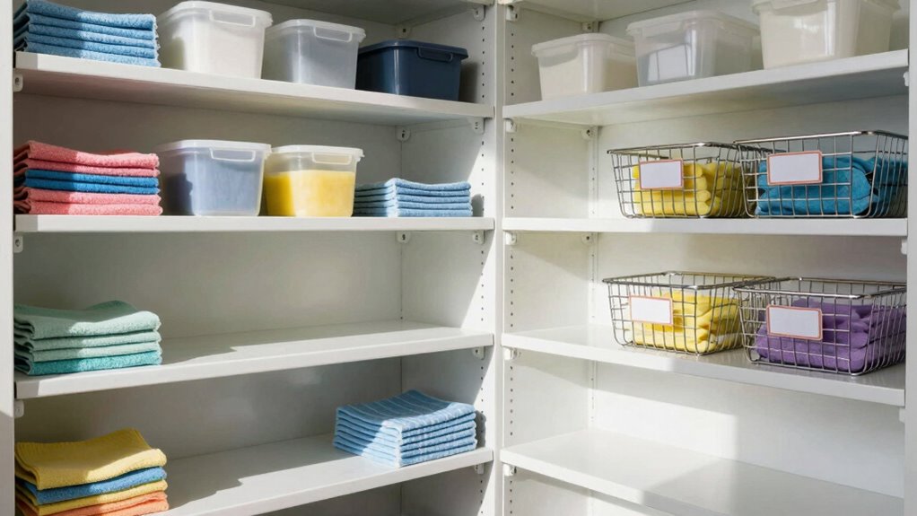 clean shelves before restocking