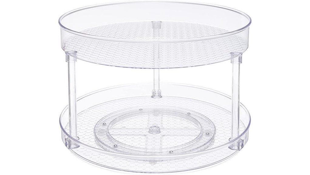 clear 2 tier turntable organizer